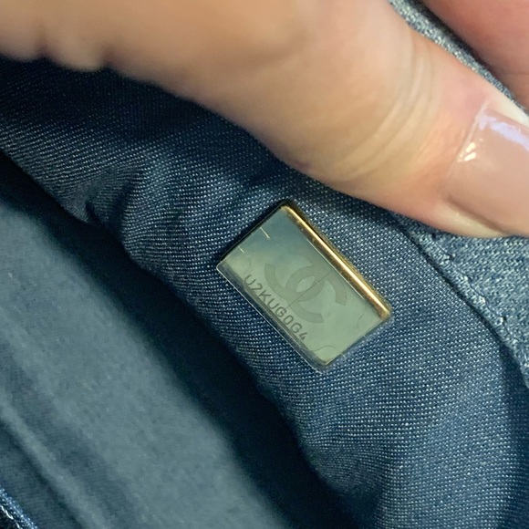 ❌SOLD❌NEW Chanel Pearl Crush Mini Square Denim Flap Bag w/Antique Gold Hardware - Picture 15 of 16